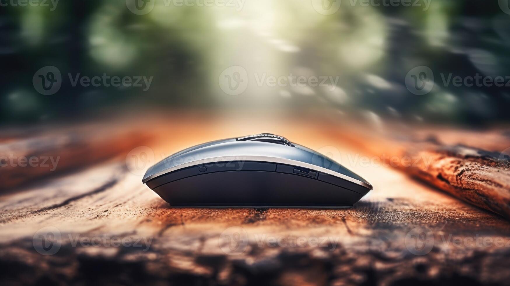 Extreme closeup of a computer mouse hovering over the Log Out on on a secure website. photo