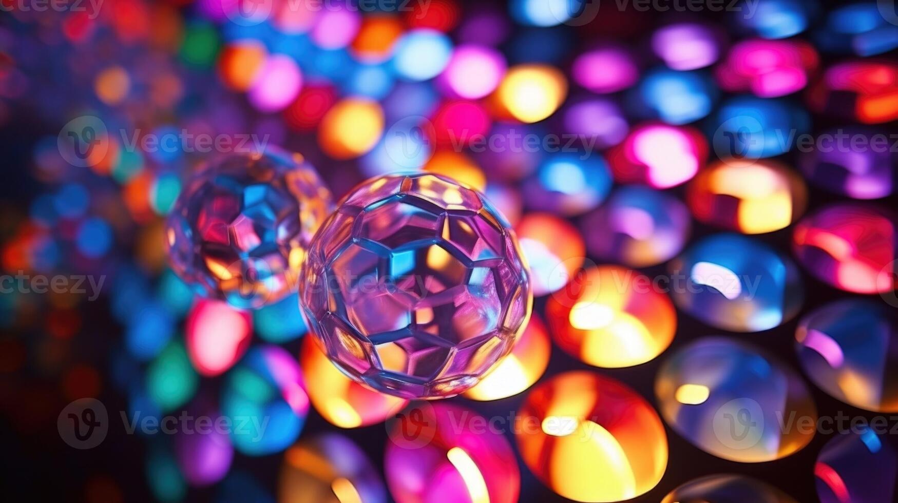 Macro shot of a colorful interactive projection mapping installation. photo