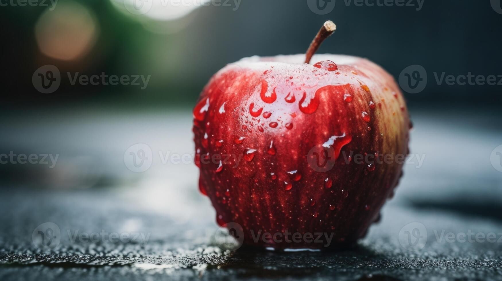 Closeup of a bruised and scarred apple with a bite taken out of it, representing the devastating effects of cyberbullying on a persons selfworth. photo