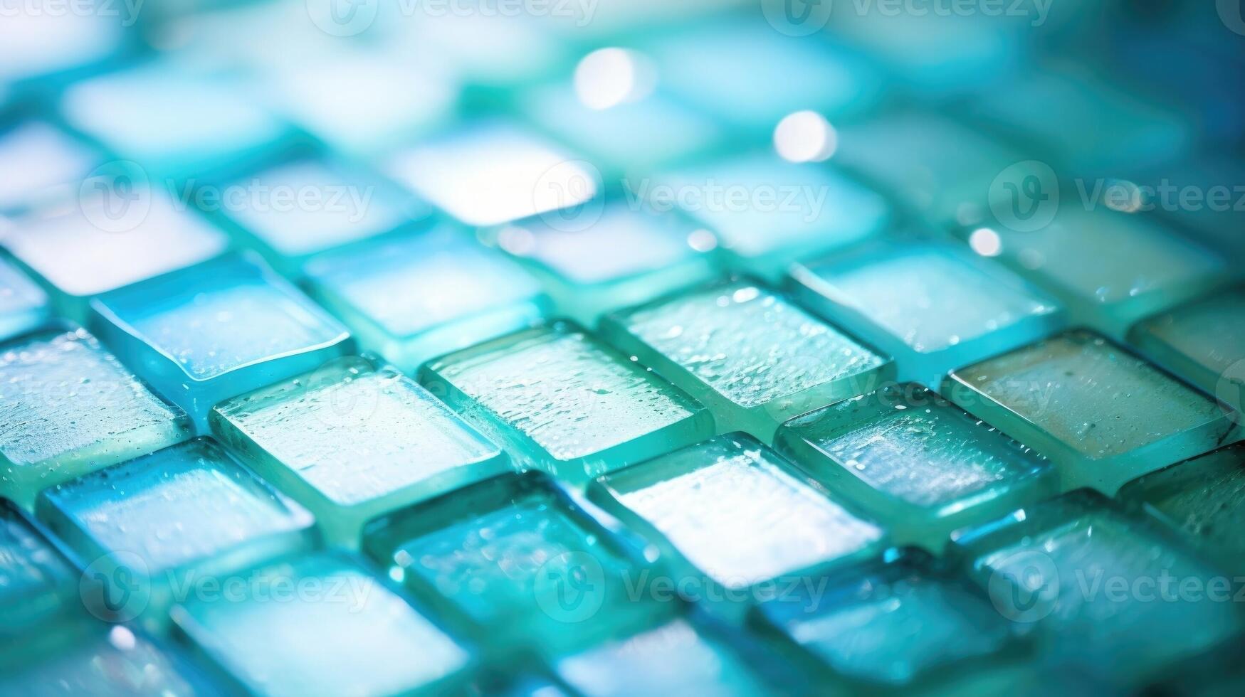 Closeup of a sheet of recycled glass tiles, featuring its beautiful and sustainable alternative to traditional ceramic tiles. photo