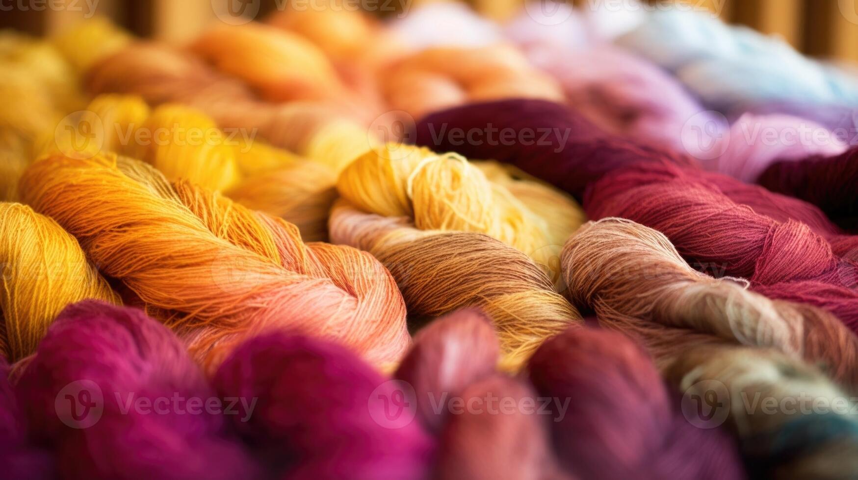 Closeup of a natural dyeing process, showcasing the unique and ecofriendly colors that can be achieved. photo