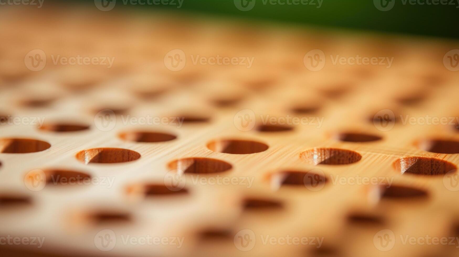 Closeup of a sustainable bamboo ting board, replacing plastic alternatives photo