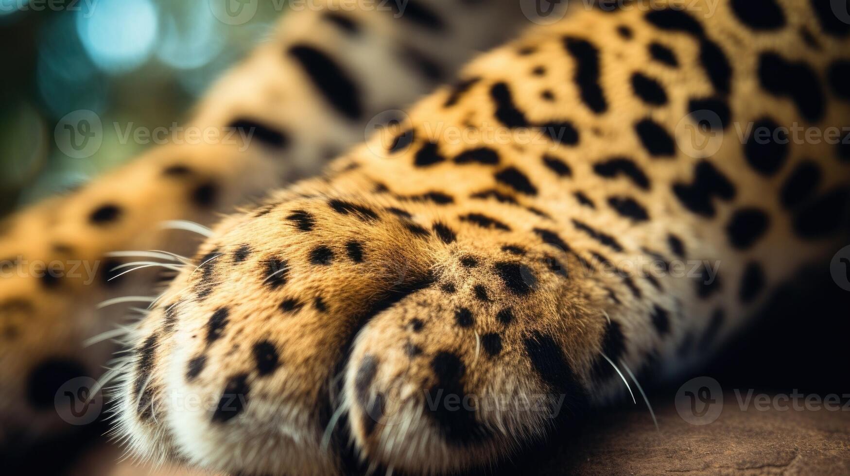 Closeup of a jaguar paw, showcasing the need for protection and conservation efforts for this endangered species. photo