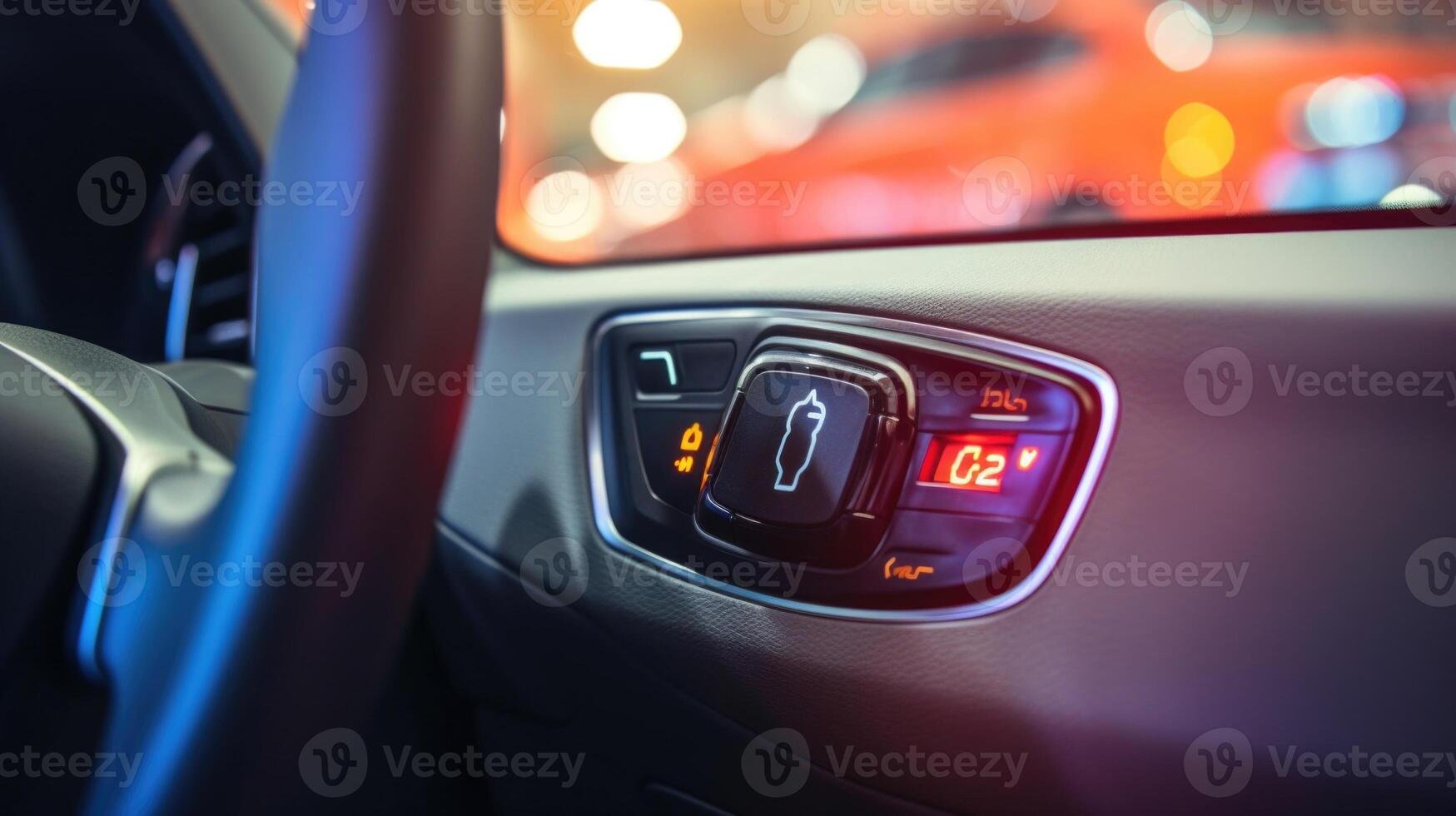 Closeup of a keyless entry system on a car door, showcasing the advancements in automotive technology. photo