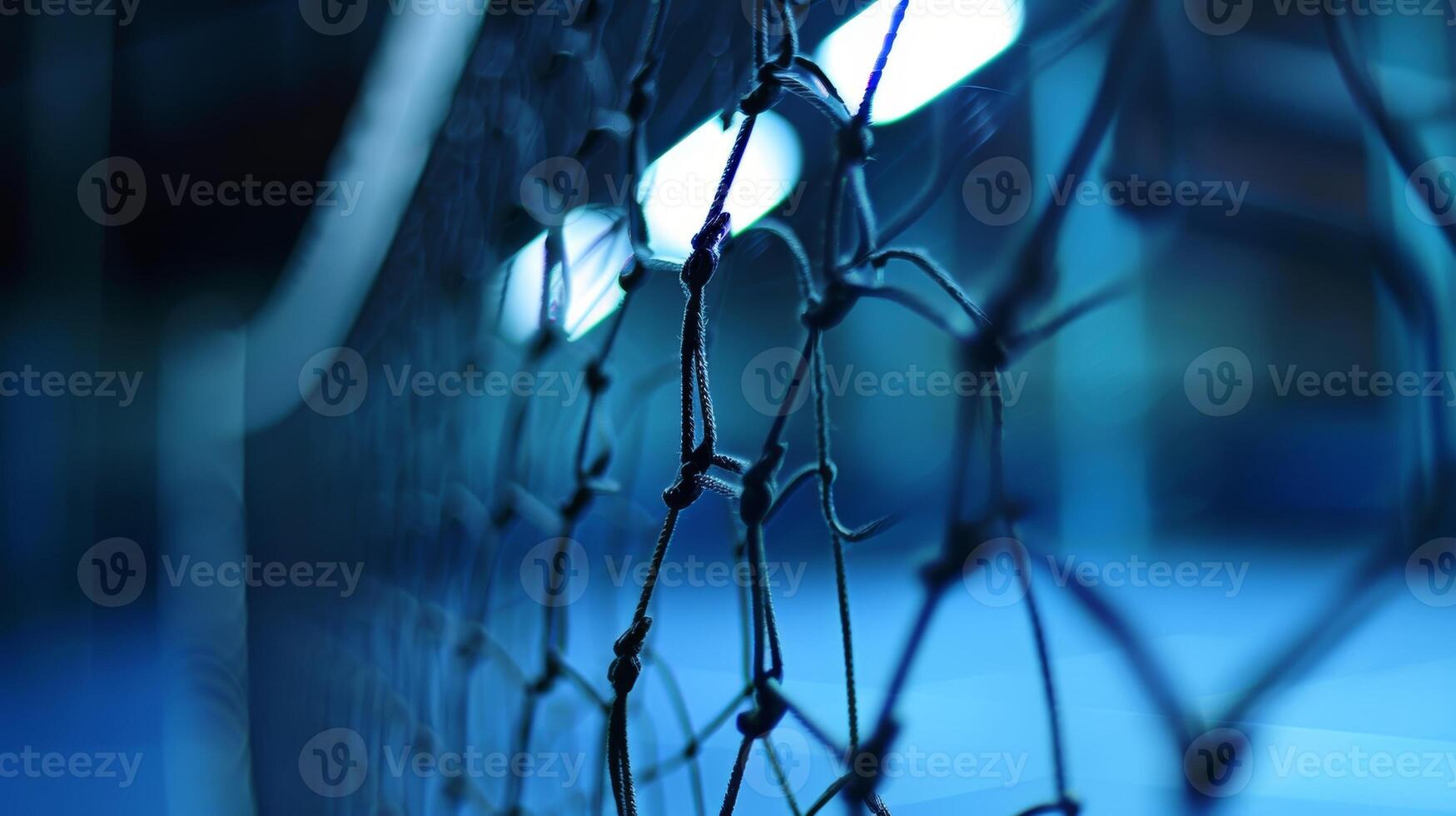 A soft focus on the net captures the tension and suspense of a close match photo