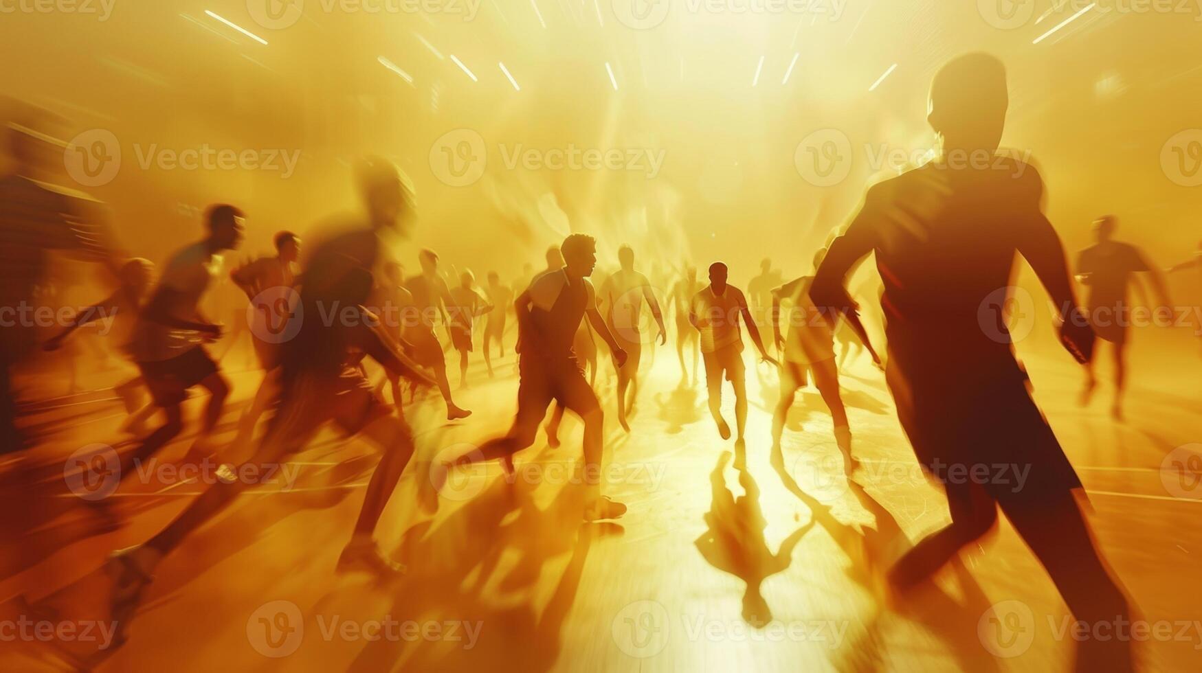 With a soft focus the players look like graceful dancers in the midst of a heated match photo