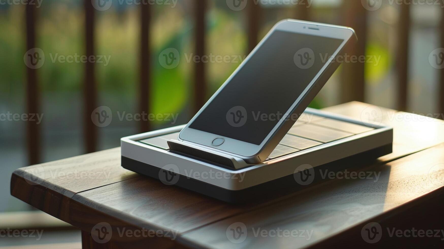 Relax and recharge your devices with this solar energy dock photo