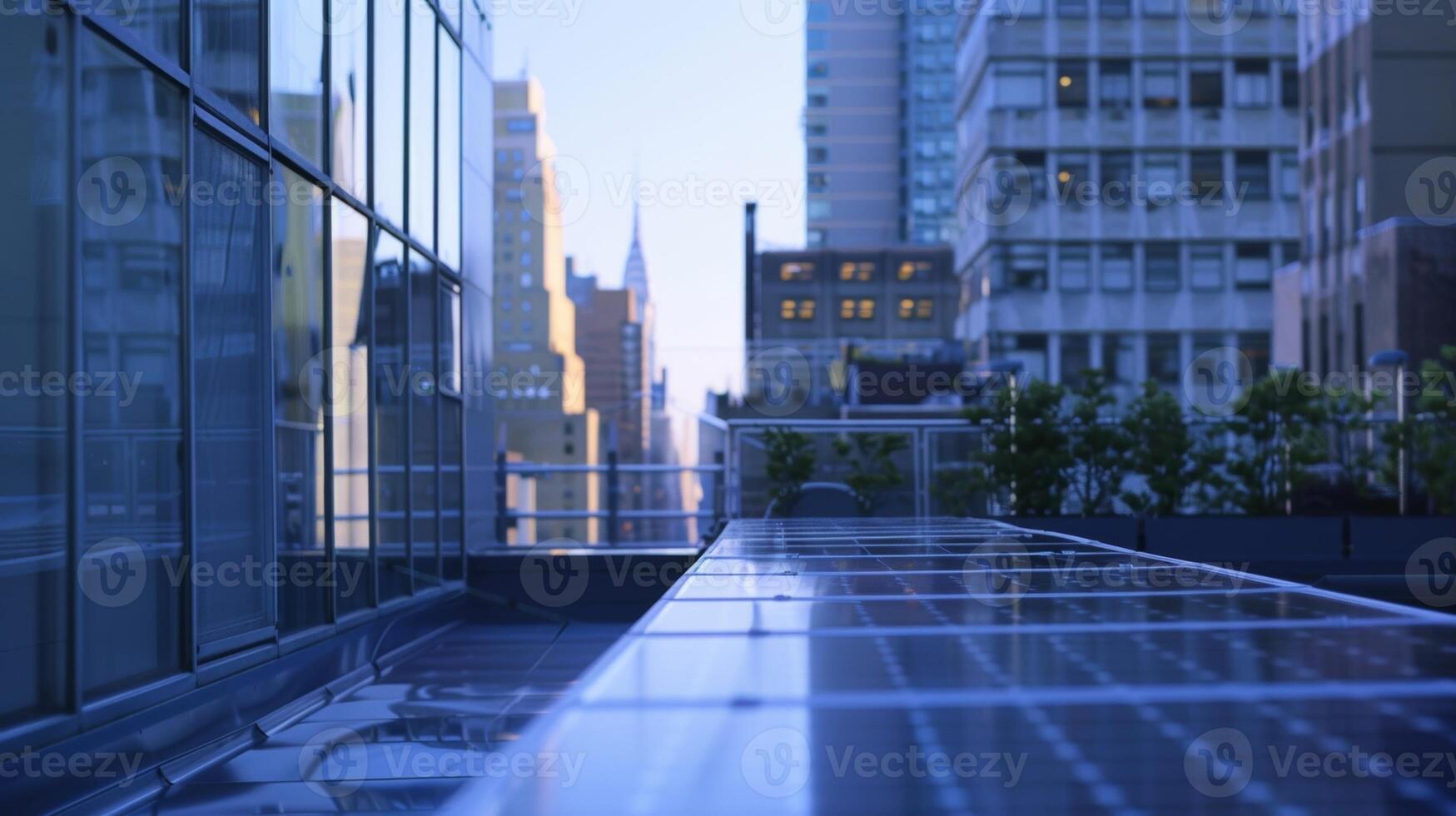 The buildings rooftop has been transformed into a miniature power plant thanks to the installation of a solar array photo