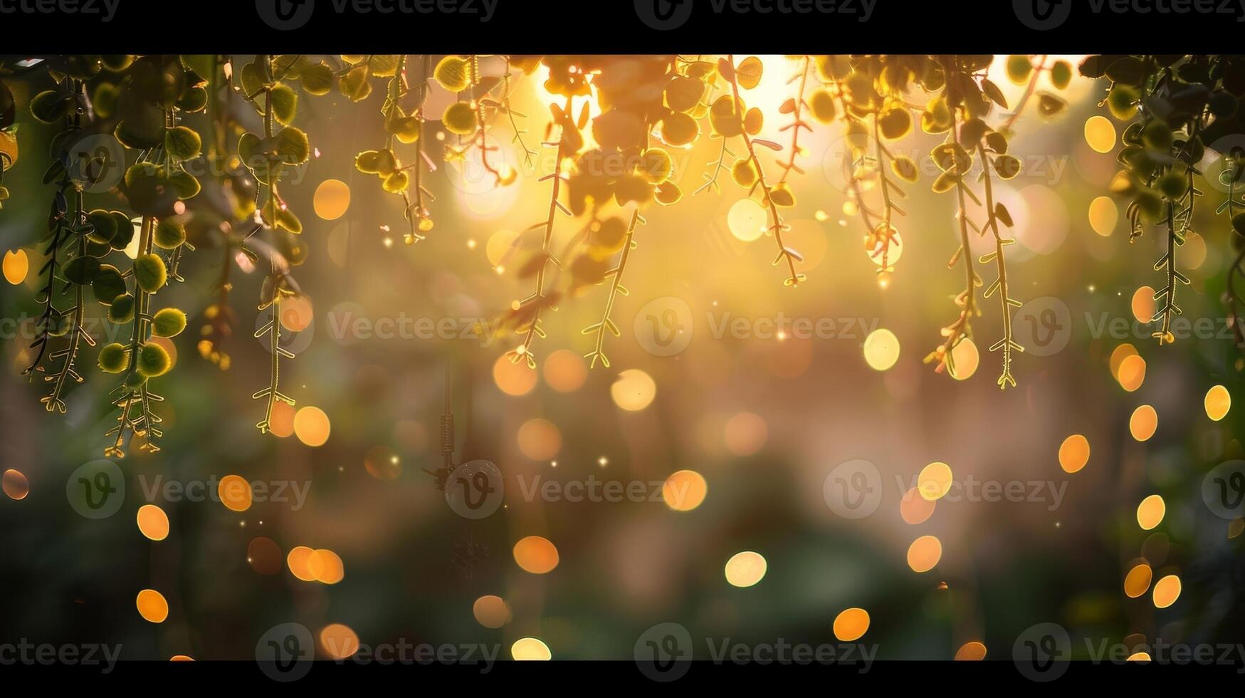 A magical ethereal quality infuses the scene as defocused lights and greenery mingle photo