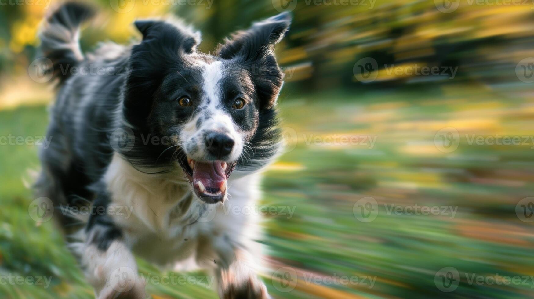 Out of focus snapshot capturing the action and excitement of an outdoor dog training session in a picturesque park photo