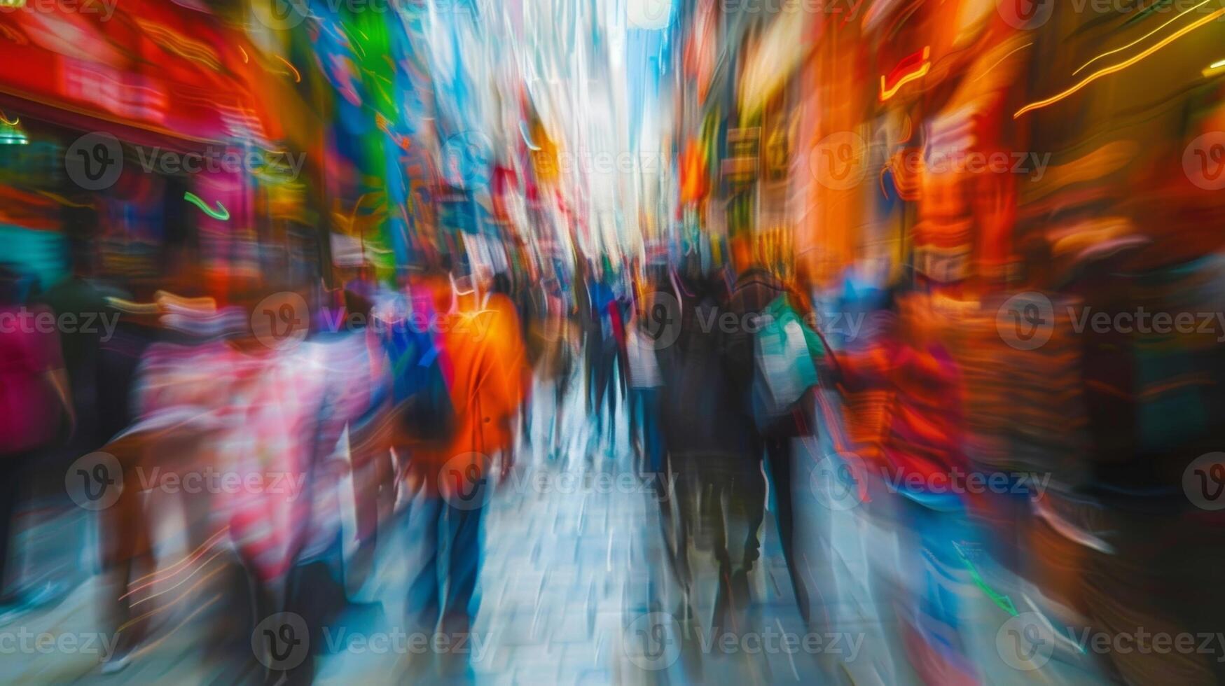The street art fair is a whirlwind of blurred people sights and sounds all melding into one eclectic experience photo