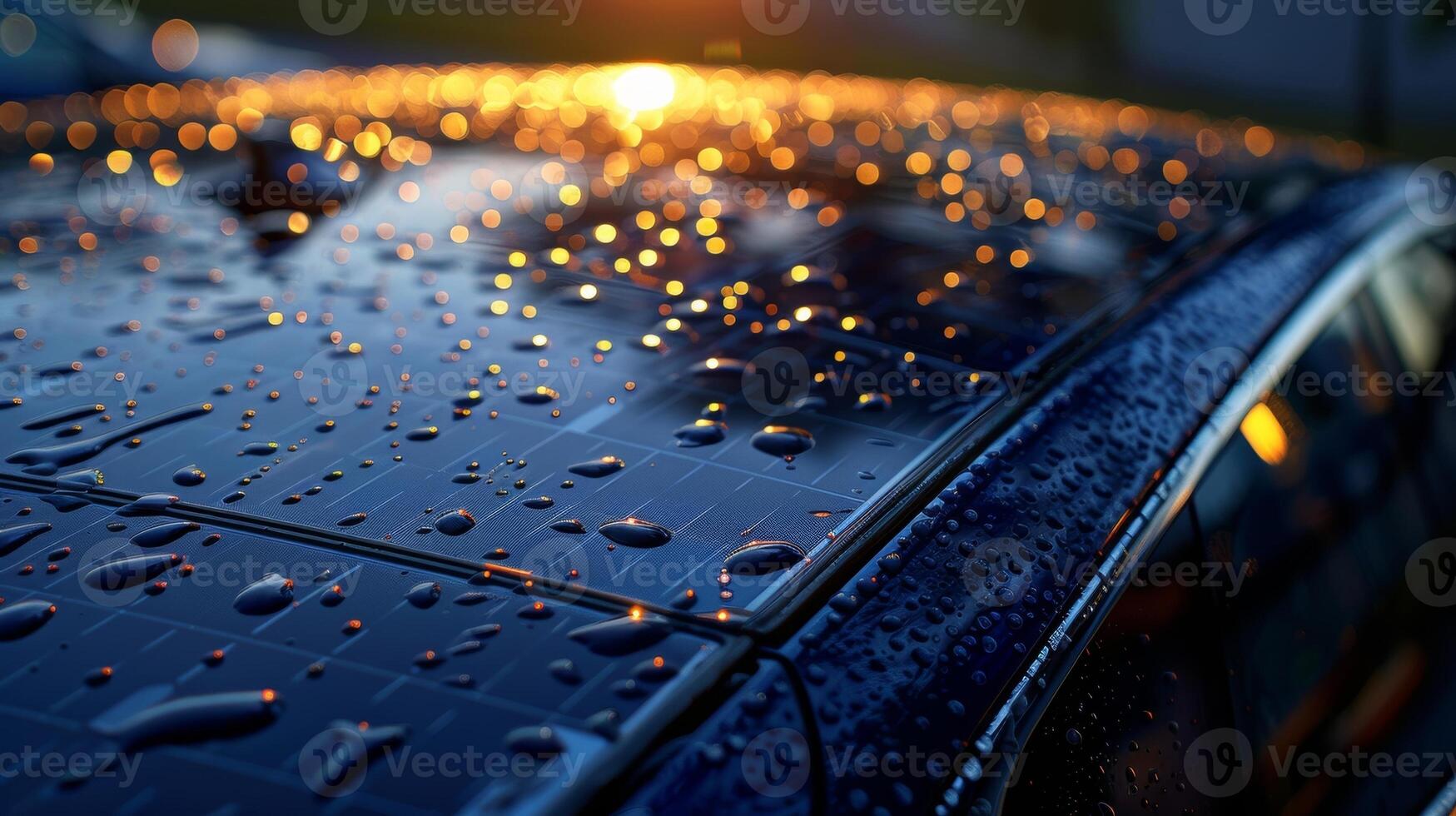 Rain or shine the solarpowered EV charger continues to operate efficiently harnessing the power of the sun photo