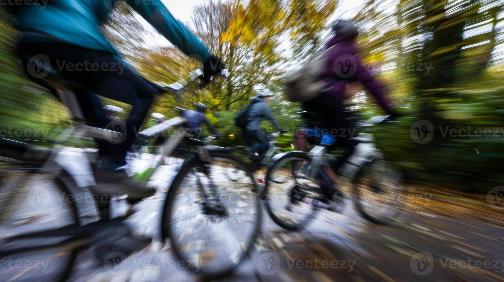 The foreground fades into a blur as the cause pushes the participants forward photo