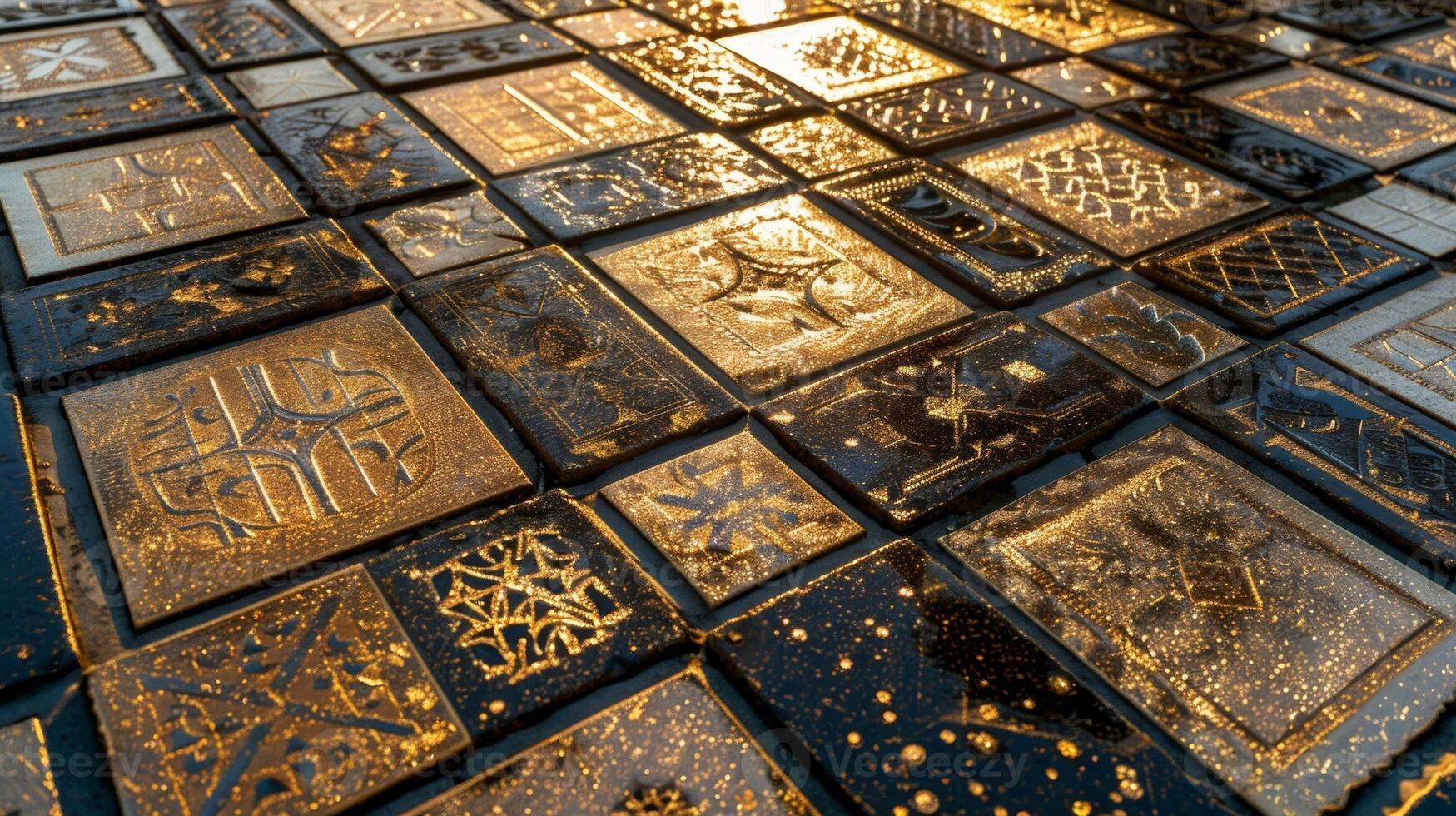 A closeup of the solar panels reveals intricate patterns and designs within capturing the essence of clean energy photo