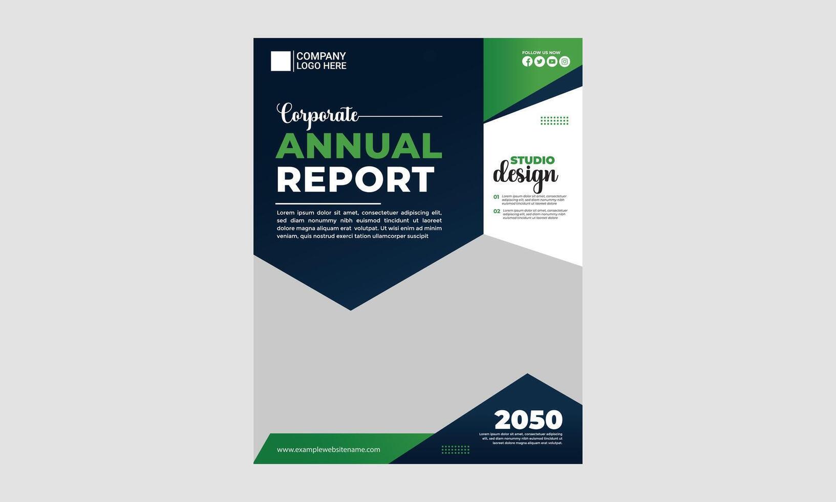 Modern annual report business flyer template design vector
