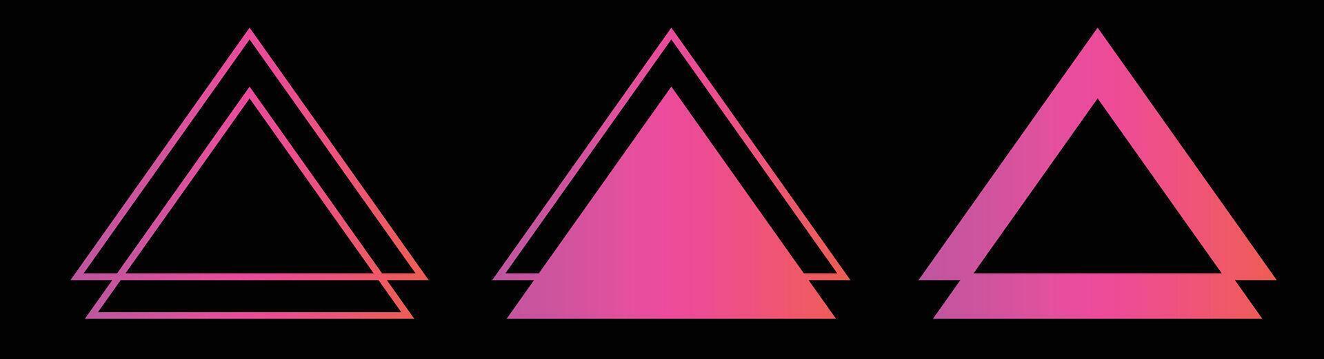 Triangle banners with halftone patterns on white background vector