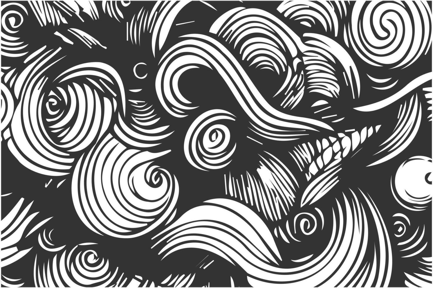 Black and white topographic line contour map background, hand drawn geographic network map vector