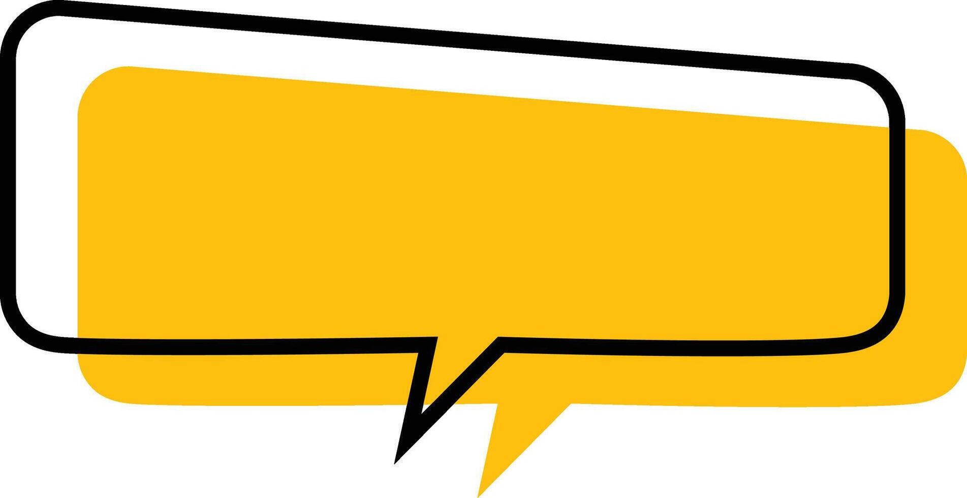 Talk Bubble Yellow Inside, Black Line Drawing vector