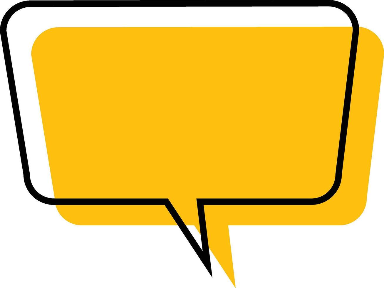 Yellow Filled Speech Bubble with Black Sketch vector