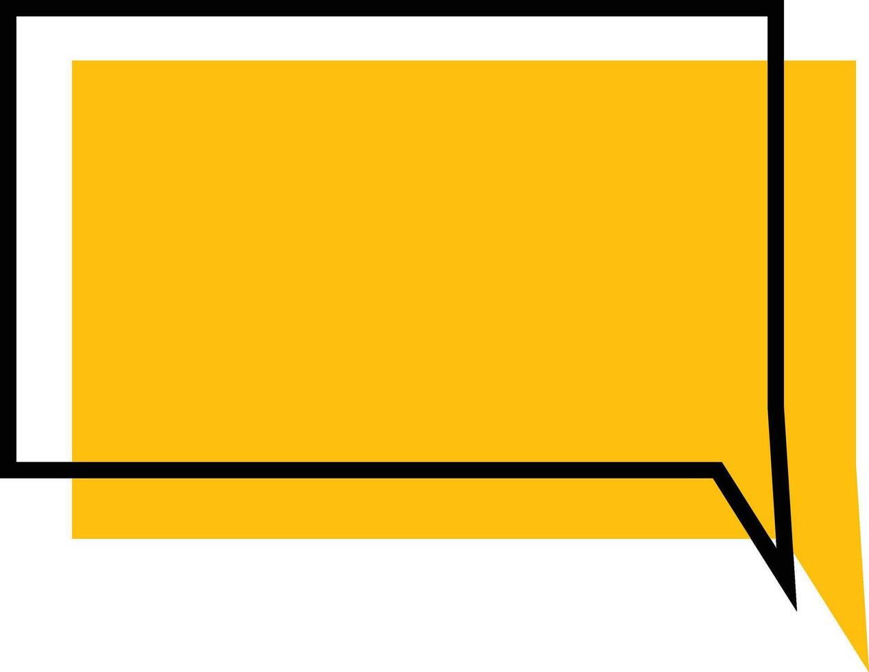 Speech Bubble Yellow Fill with Black Line Art vector