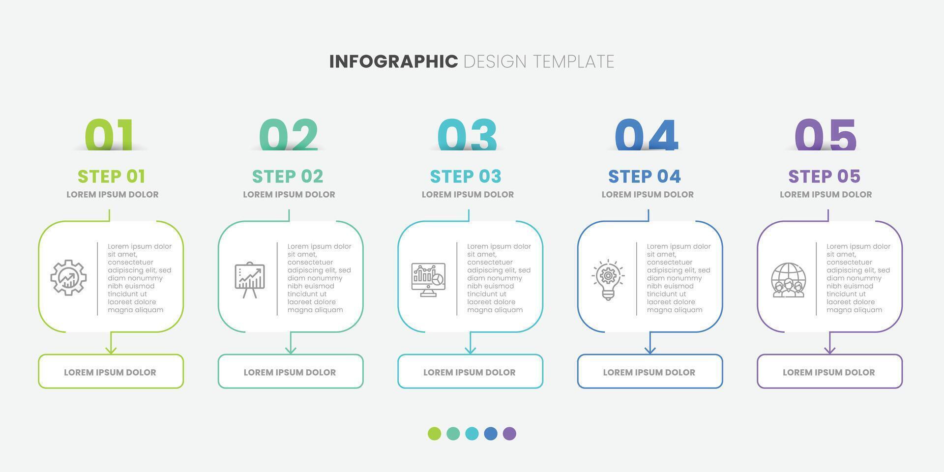 Timeline infographic with info chart. Modern presentation template with 5 steps for business process. Website template on white background for concept modern design. vector