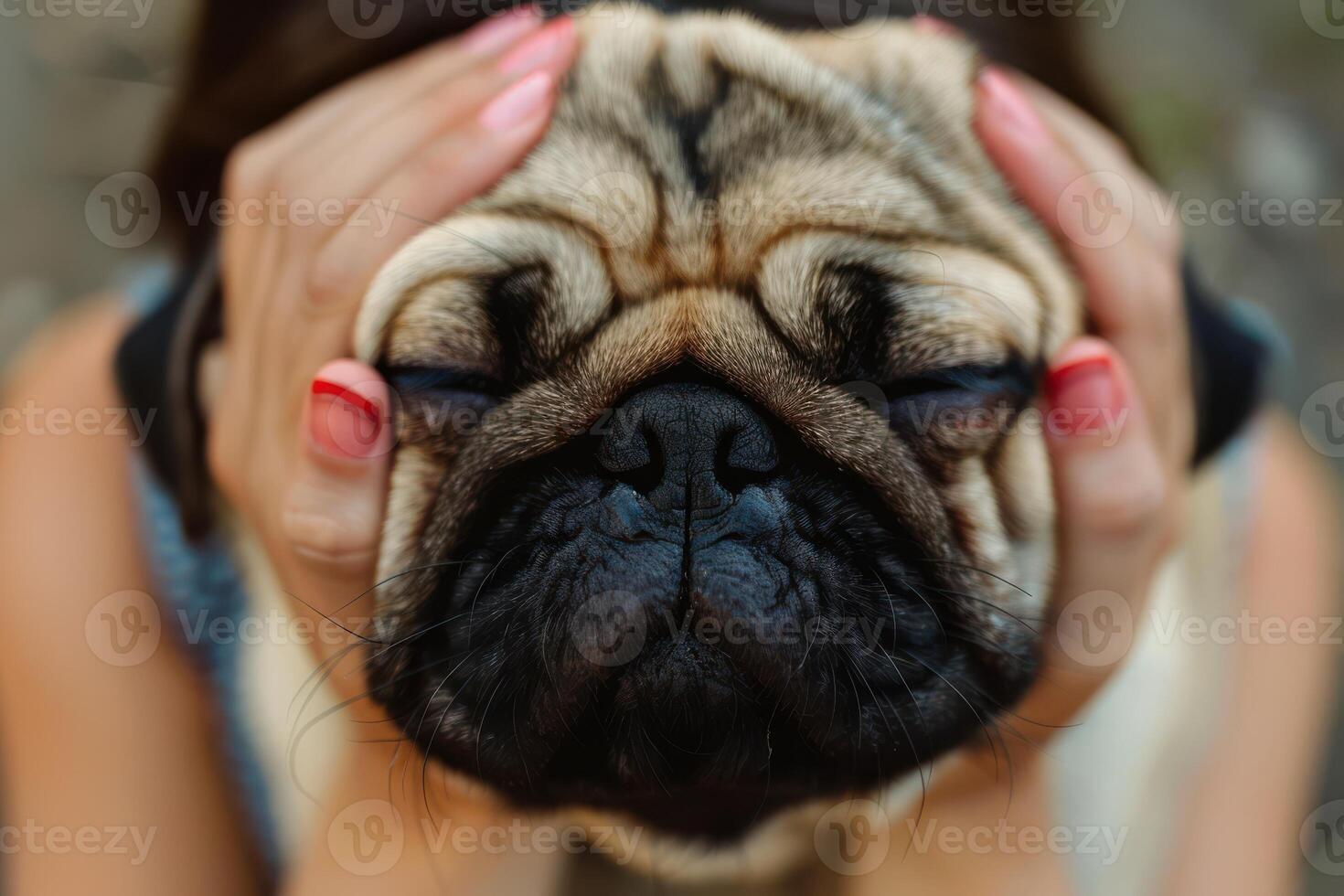 Person Holding Their Head in the Shape of an Adorable Figure photo