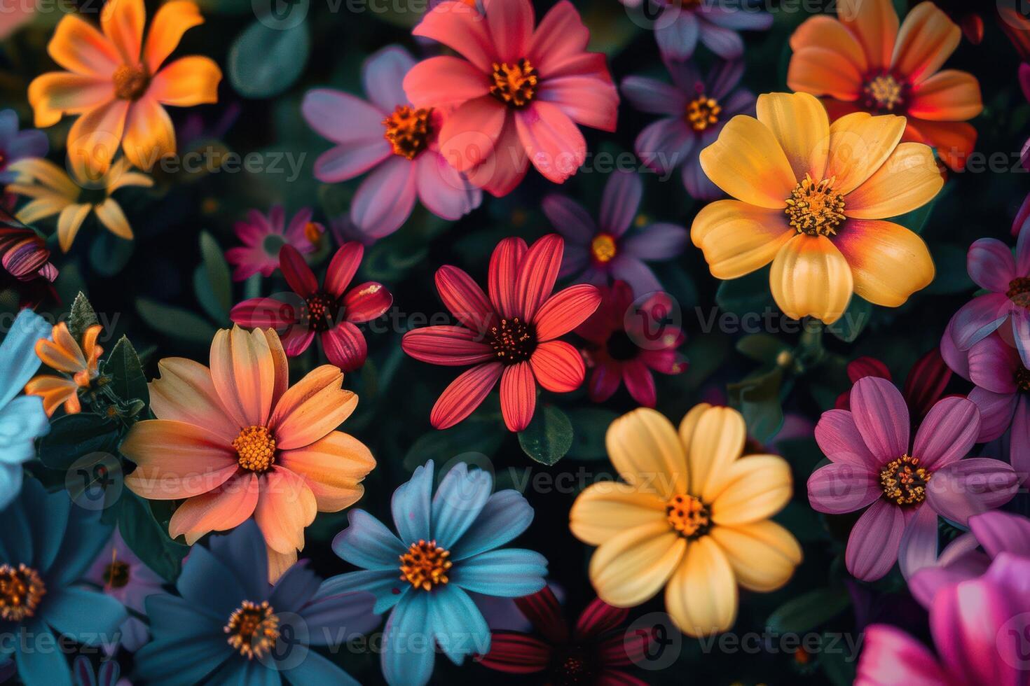 Small Flowers in Different Vivid Colors photo