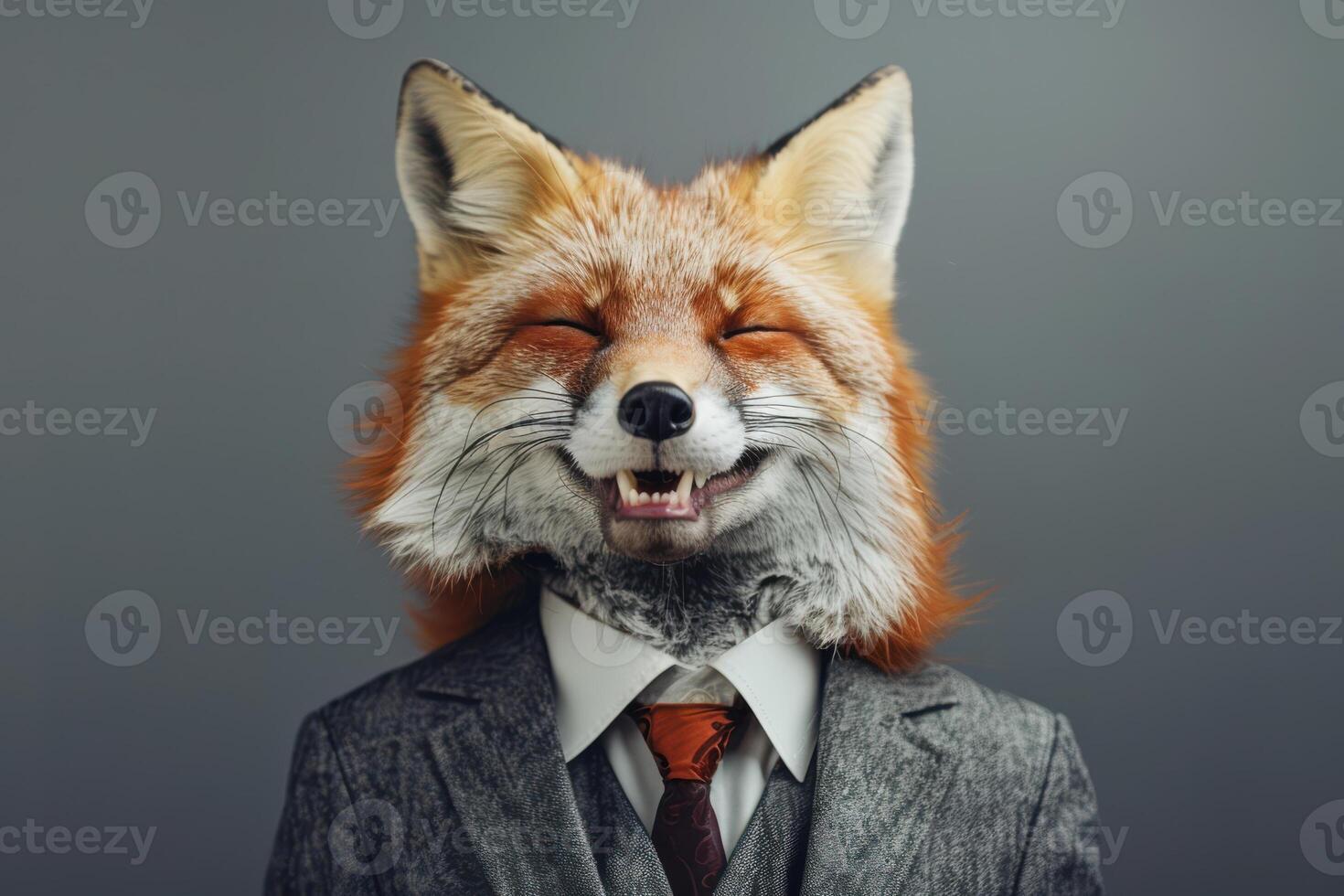 Cheerful Fox in Business Attire photo