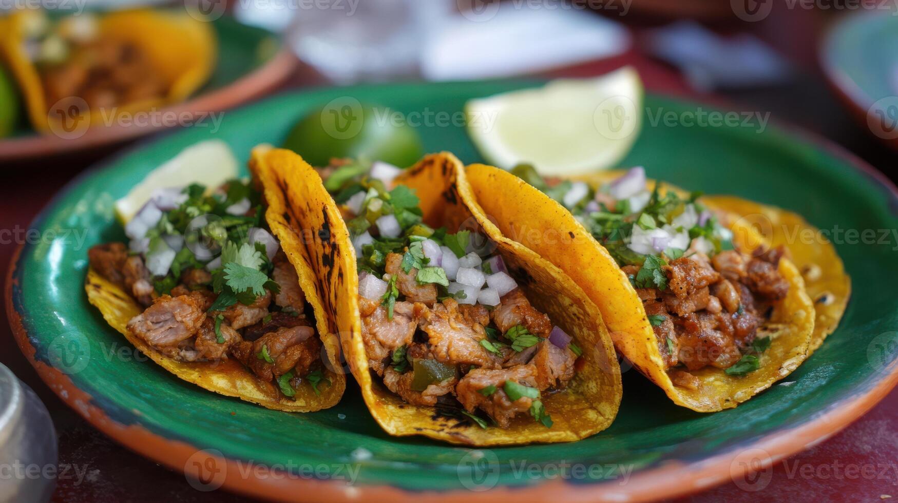 Pork tacos served on the streets of Cancun, Mexico. photo