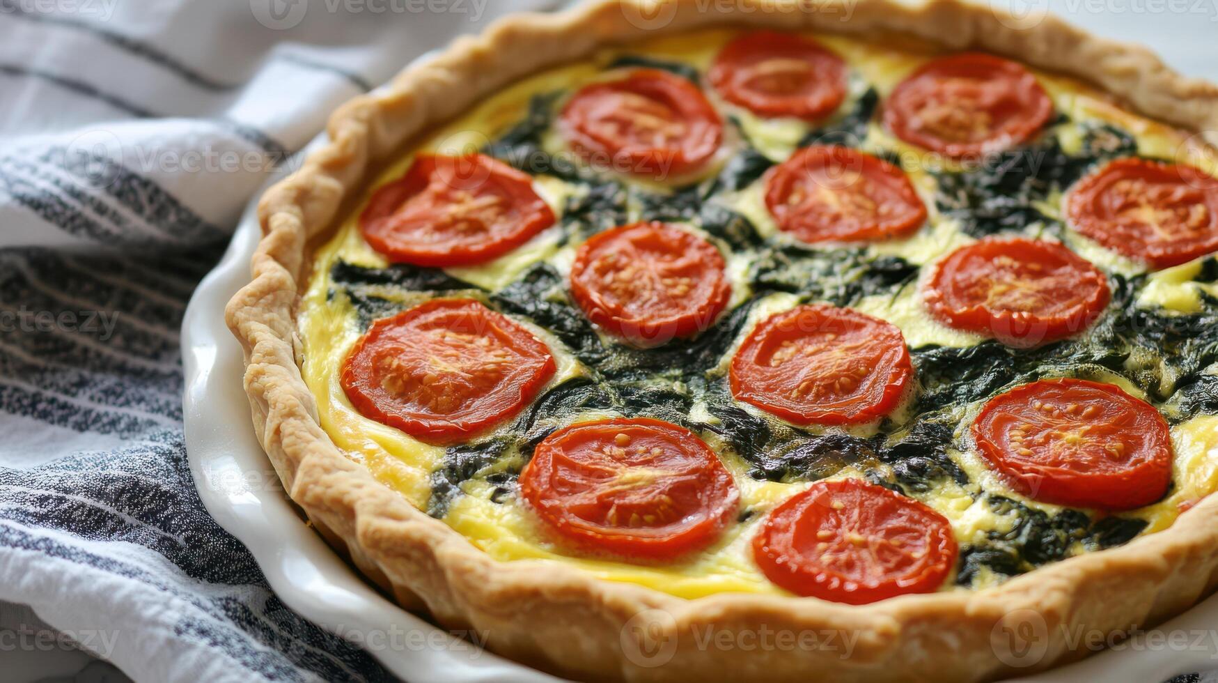 Spinach and Tomato Quiche with a Savory Flavor photo
