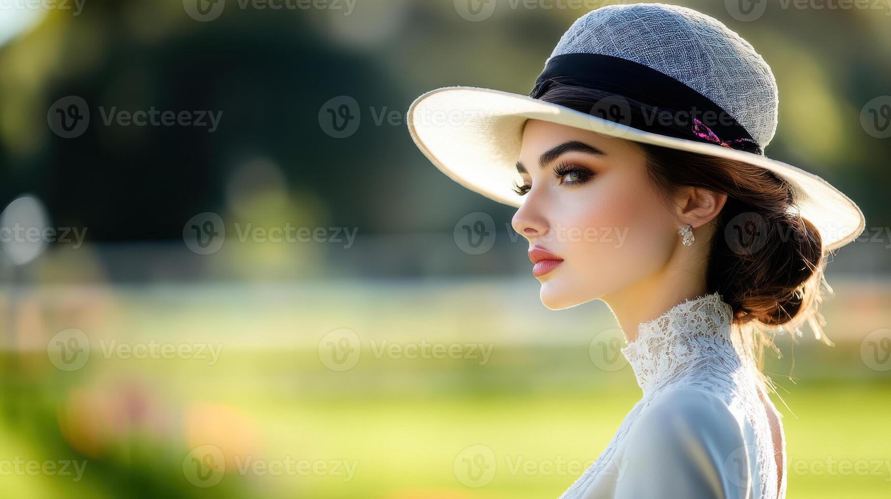 Side View of a Stylish Lady in Proper Outfit photo