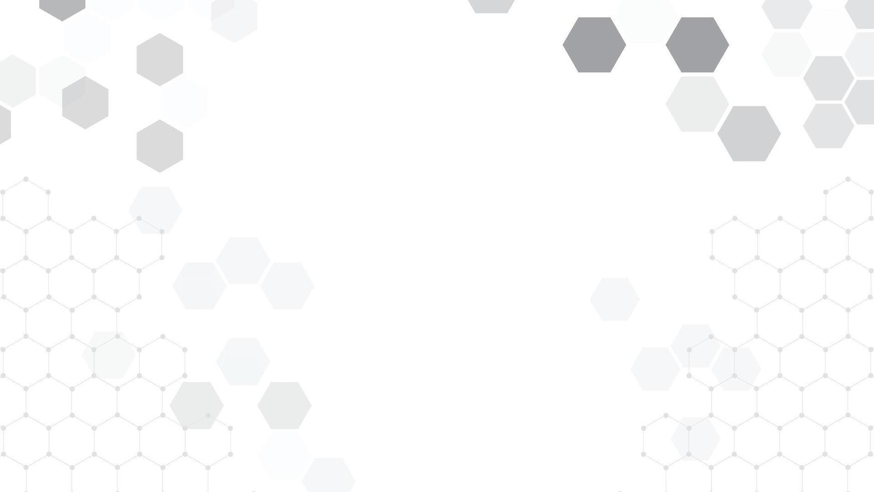 White background with abstract hexagon elements for presentation background design. White geometric background abstract. Hexagons design for medical, science, and digital technology. vector