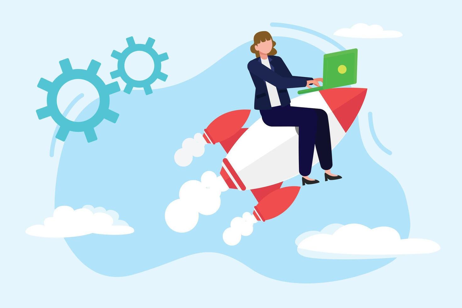 Startup business concept. Colored flat illustration isolated. vector