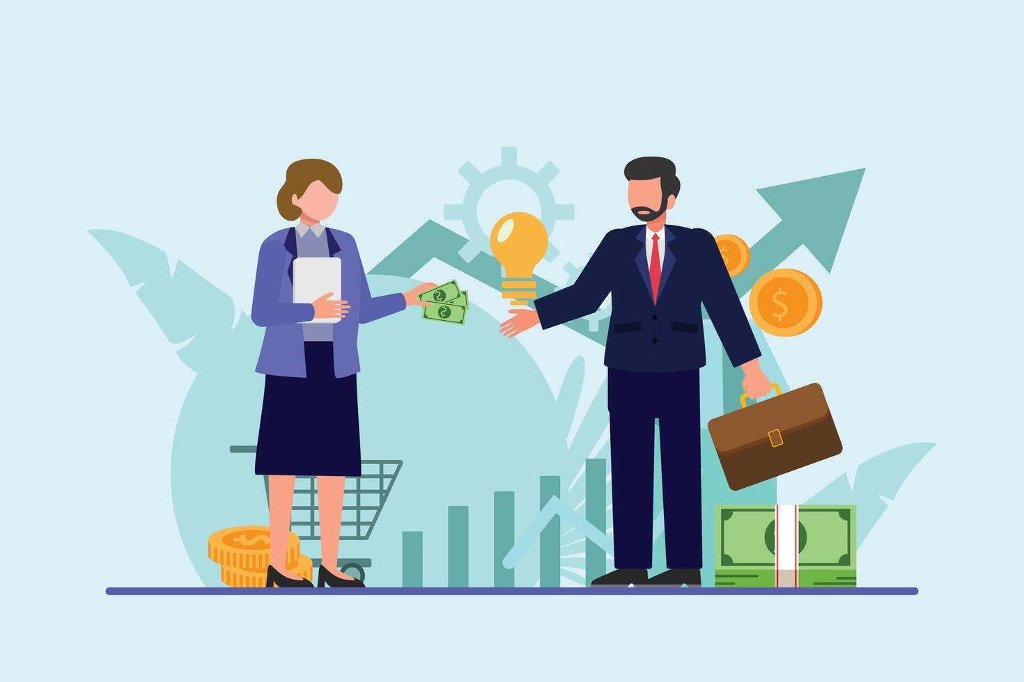 Business concept. Colored flat illustration isolated. vector