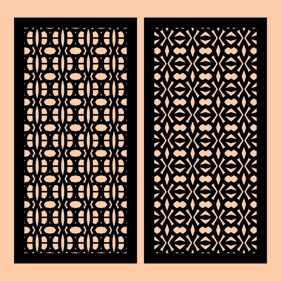 two black patterns minimalist ornament. soft pink background. vector