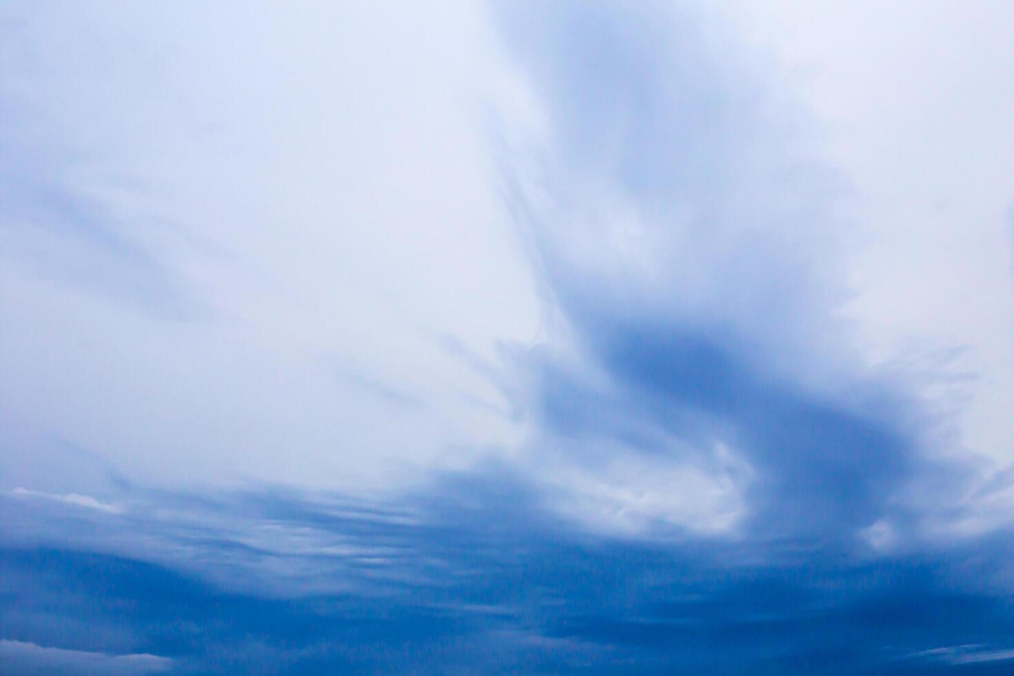 Dramatic blue sky with dark clouds photo