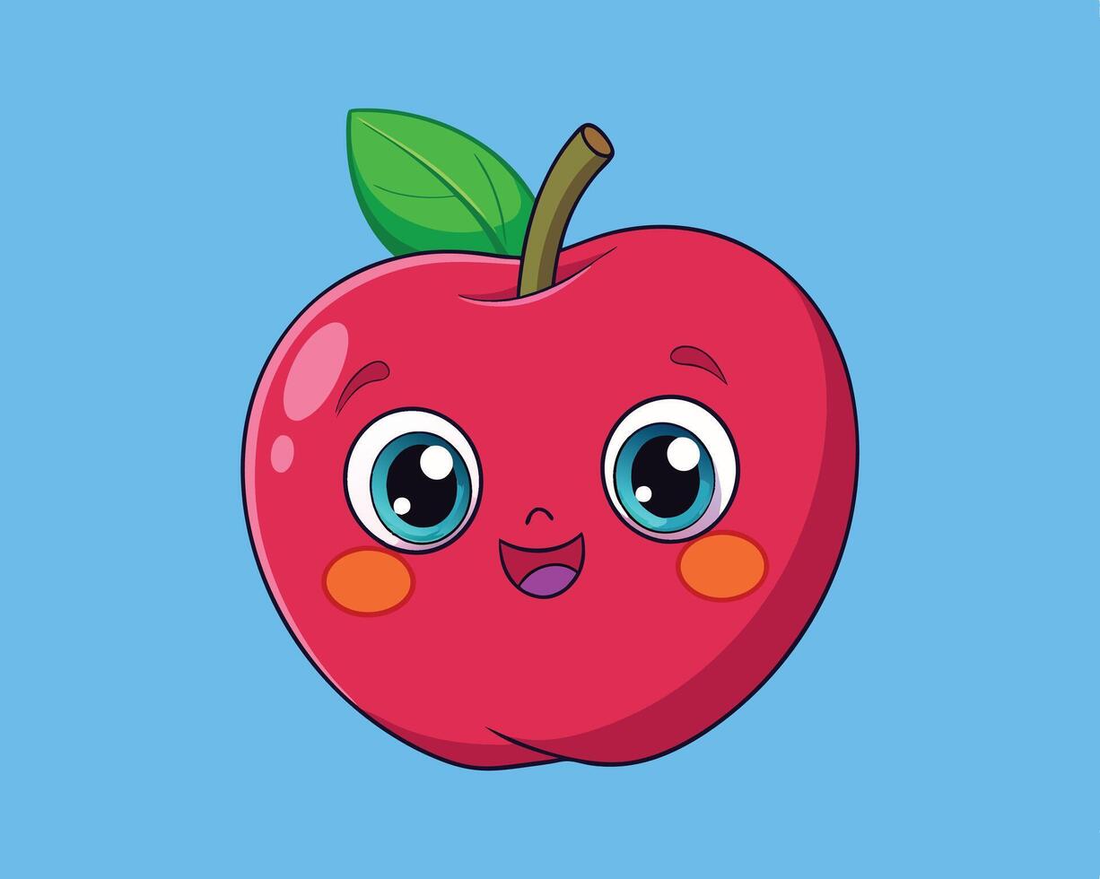 Apple cartoon style trendy character design vector