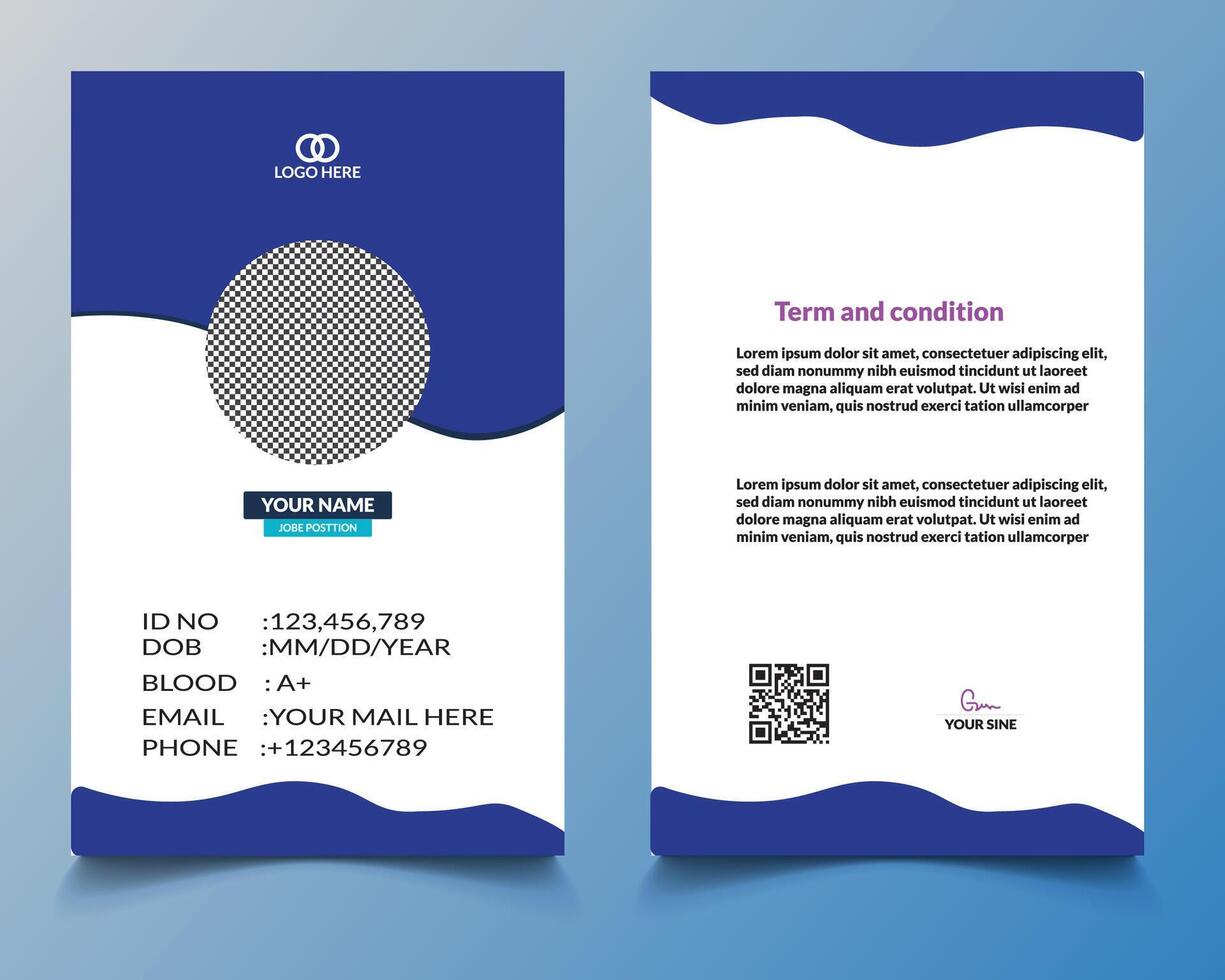 ID card design template vector