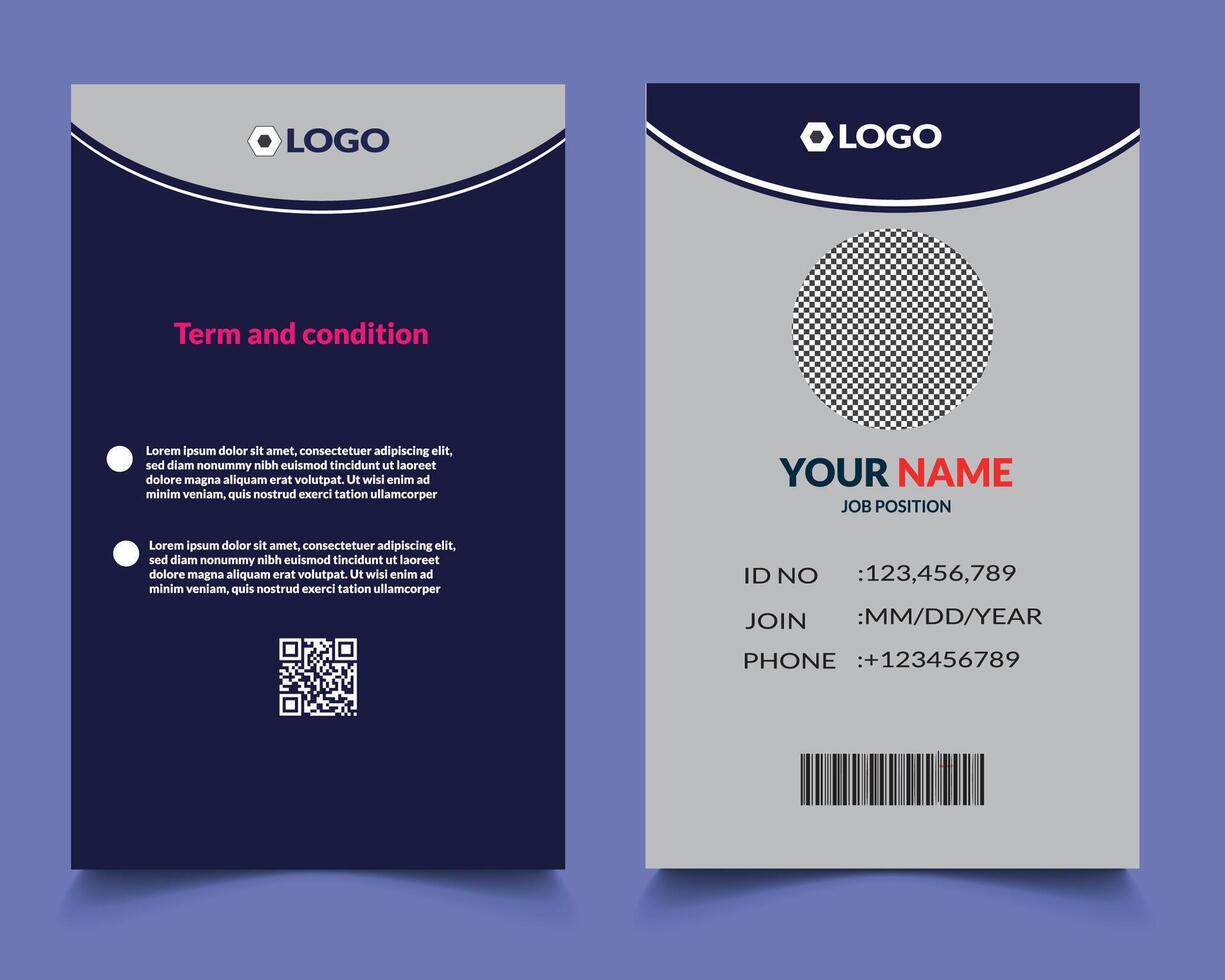 ID Card design for school vector