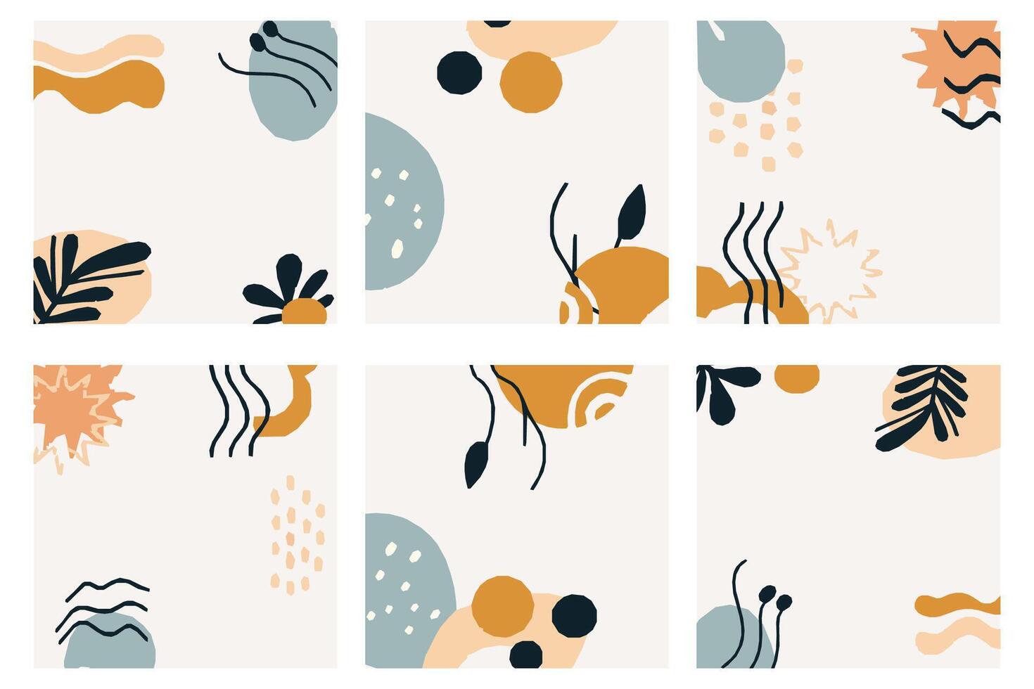 Enhance your brand image with this abstract botanical background, showcasing soft, earthy tones and minimalist leaf designs vector
