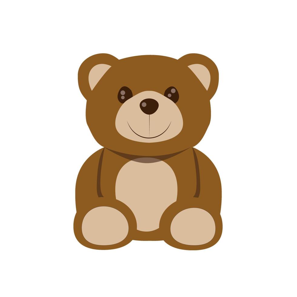 Bear cub. Cartoon cute wild animal. Simple drawing of a bear cub in a sitting positio . Used for web design and printing. vector