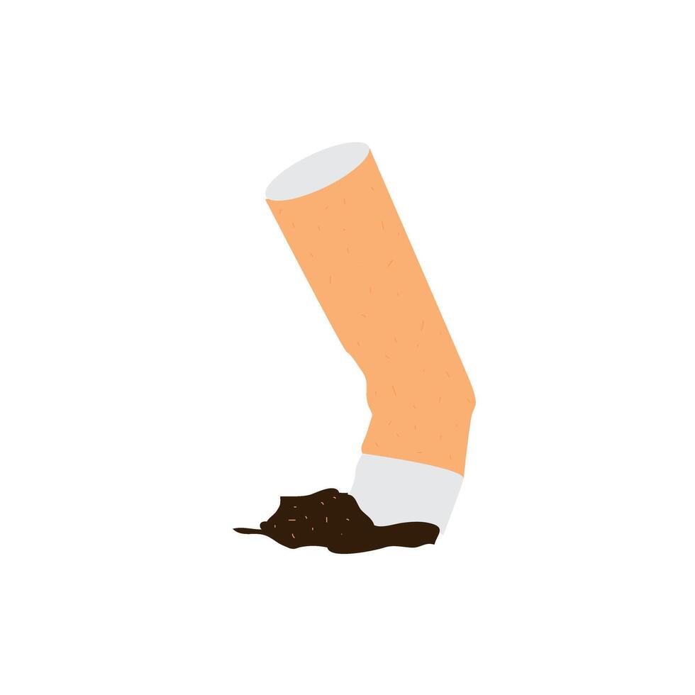 A crushed cigarette butt on the ground, unhealthy habits, a smoking concept vector