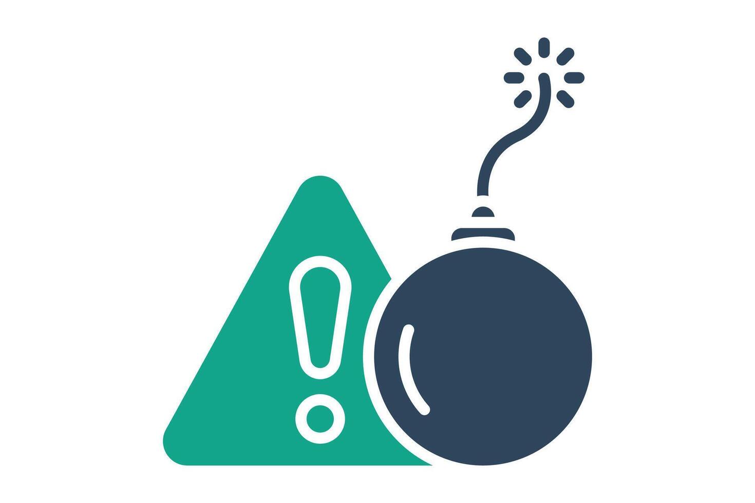 Threats icon. solid icon style. exclamation mark with bomb. icon related to SWOT. business elements illustration vector