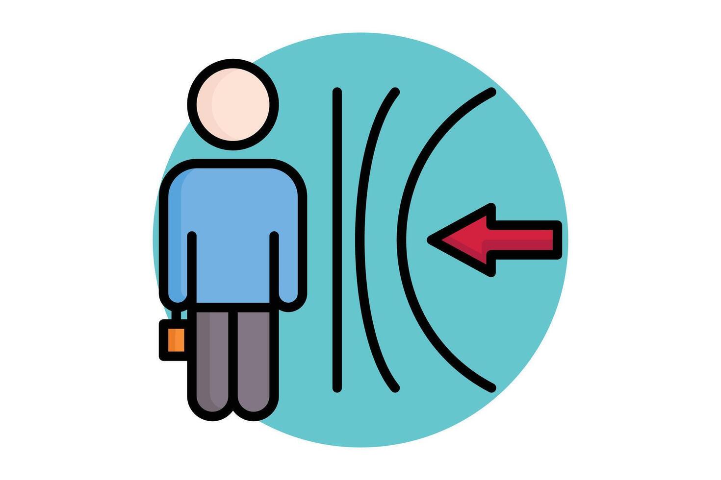 Resilience colored outline icon. businessman with wall and arrow. icon related to SWOT. business elements illustration vector