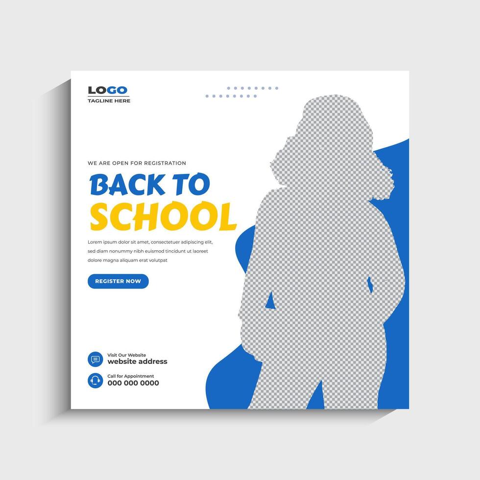Creative Back to School Social Media post or web banner template vector