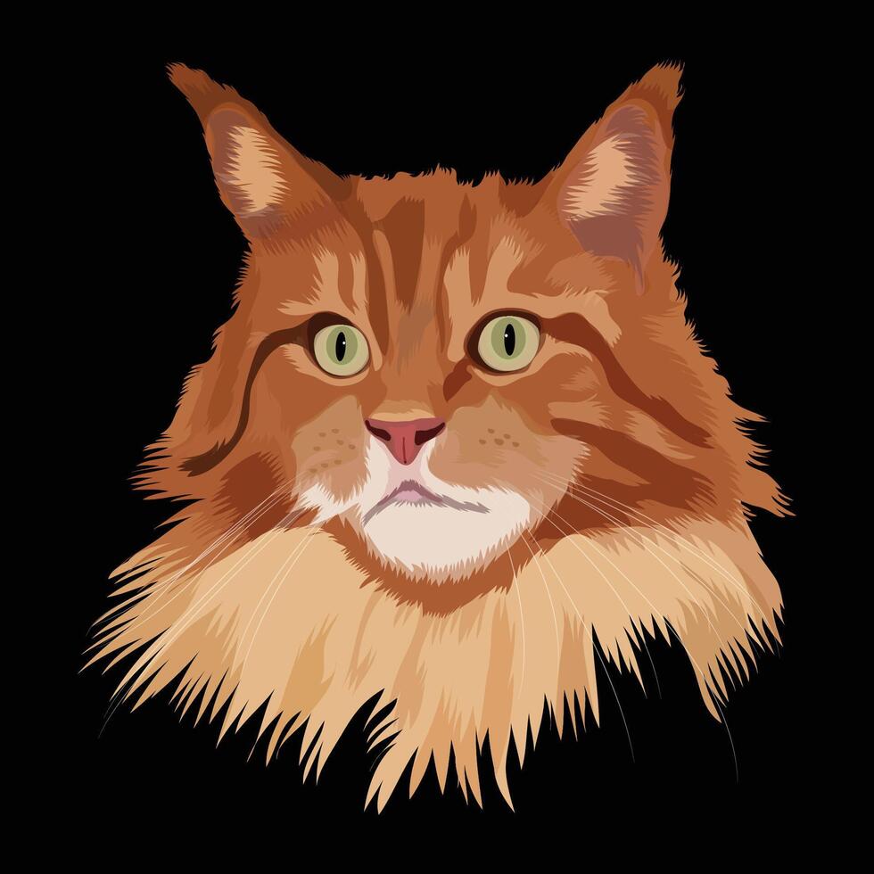 Cat head Illustration Artwork vector
