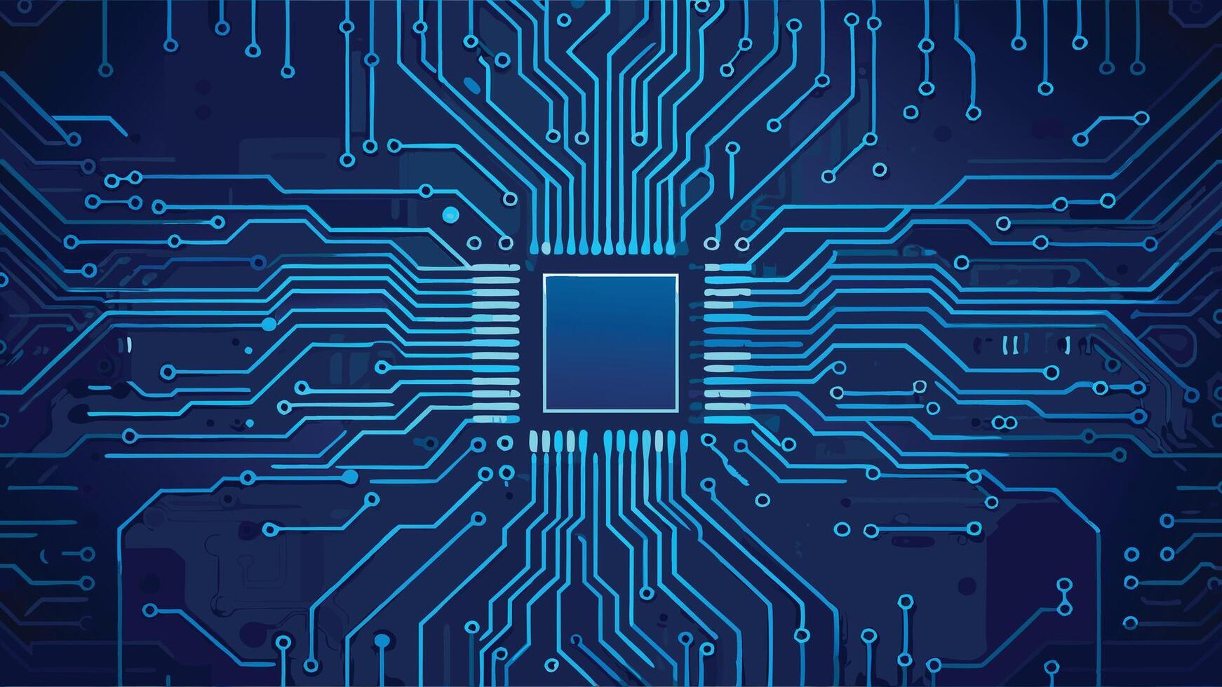 Print Abstract AI Circuit Board Background with Futuristic Technology Design vector