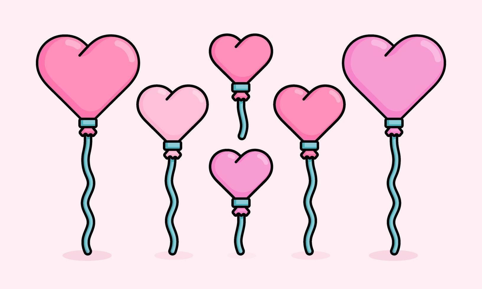 Illustration of heart shaped balloon floating in pink. Can be used for birthdays, parties, Valentine Day, celebrations and printed on t-shirts, hoodies, tote bags vector