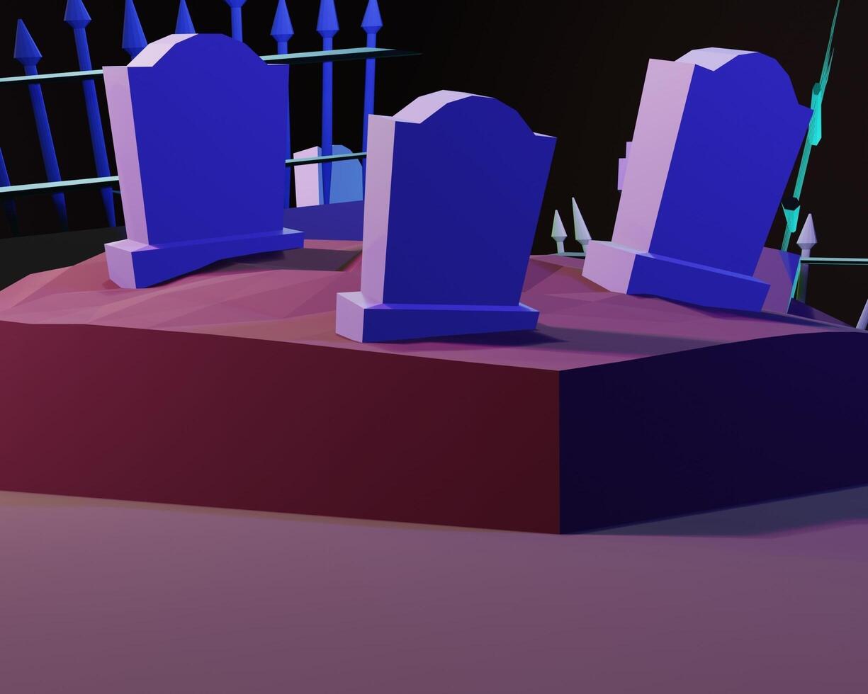 3D design fence and grave photo