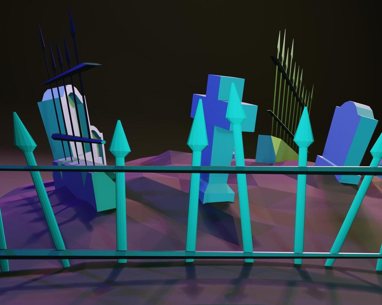 3D design fence and grave photo